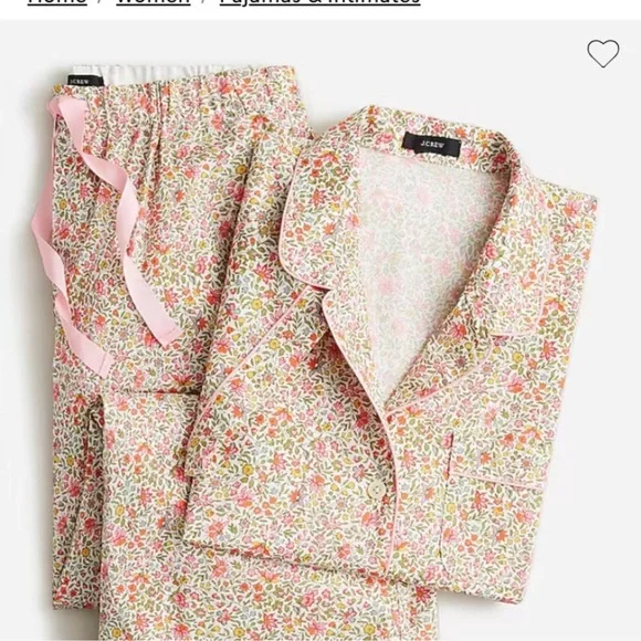 NWT J.Crew floral cotton poplin floral pajamas - Picture 1 of 3